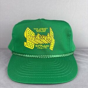 Vintage 90s Juneteenth Snapback Rope Hat Green Independence Cap